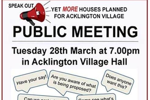 A public meeting is being held in Acklington.