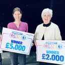 Christine Savage (right) collected Seaton Delaval Welcome Café's grant in October alongside other recipients. (Photo by Lakes and Dales Co-op)