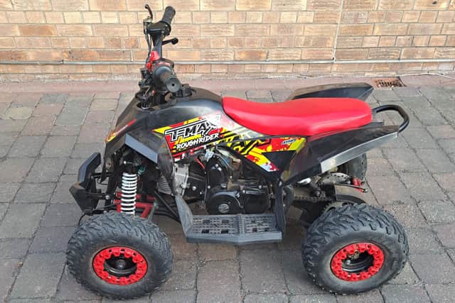 Police seized a quad bike from Wansbeck Riverside Park as it was being driven at high speeds on a public path.