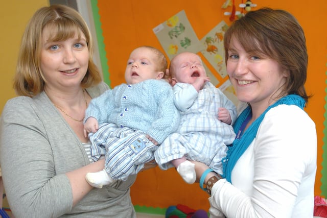 A breastfeeding support group was set up Blyth Central Sure Start. Twins Alex and Joe Kyle with mum Marie, and one of the group organisers.