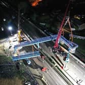 Captivating time-lapse footage shows the successful removal of a footbridge as part of National Highways’ A1 Birtley to Coal House upgrade.