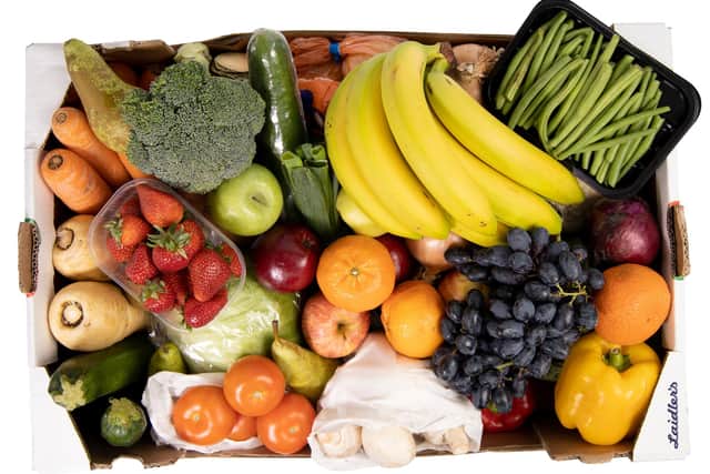 A fruit and veg box from Laidlers.