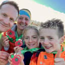 The Waugh family with their medals after the Memorial Day races. Picture: Joe Waugh