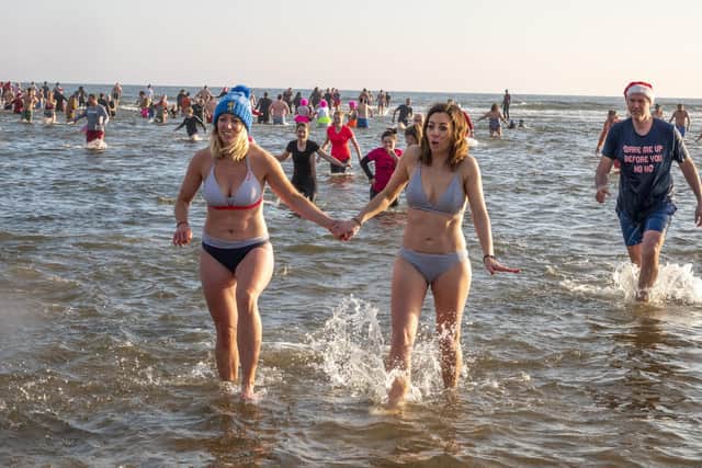 NewYear's Day Dip 2020 at Alnmouth beach. Picture by Jane Coltman