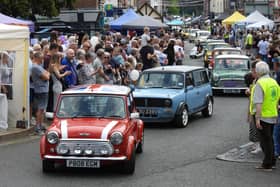 Classic cars pictured during the 2023 Morpeth Fair Day parade. Picture by Anne Hopper.