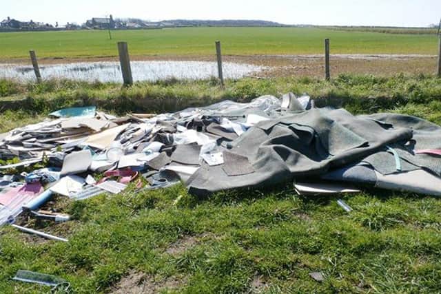 Fly-tipped rubbish.