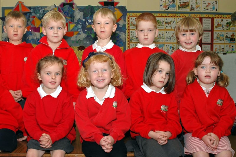 Hugh Joicey C of E First Aided Ford First School's new starters in 2011.