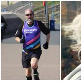 Tony training for the 2022 Great North Run (left), and his late wife Anne (right).