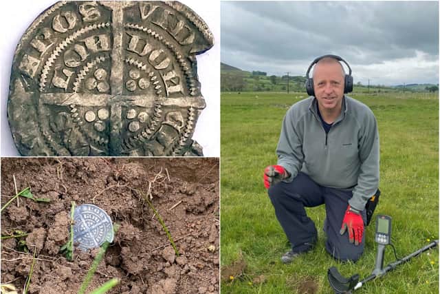 David Lowe found a 14th century coin while metal detecting near Rothbury.