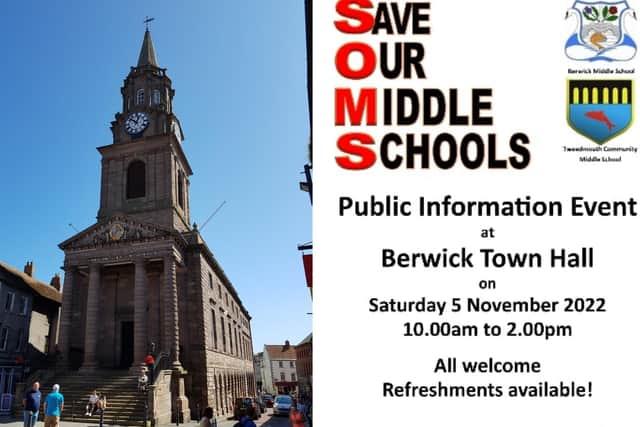 An information event is taking place on Saturday in Berwick Town Hall.