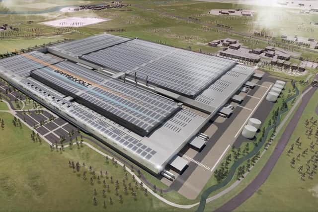 A CGI of the new Britishvolt gigafactory in Cambois.
