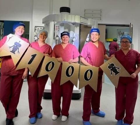 Northumbria Healthcare robotics team celebrated the milestone.
