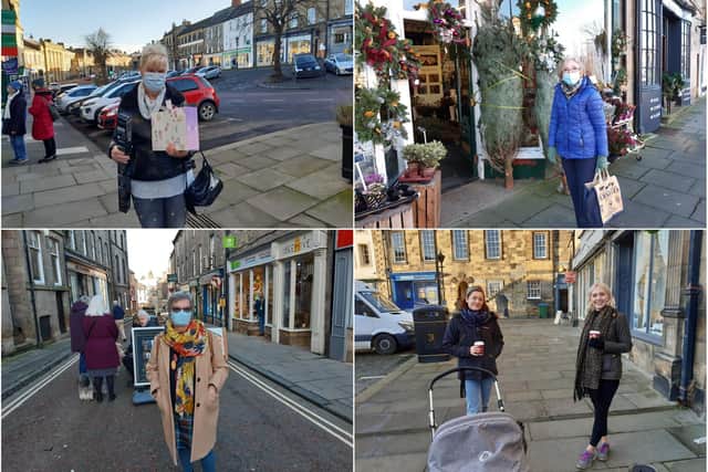 Shoppers in Alnwick town centre.