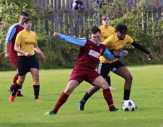 Action from the game between Swarland and Lowick in the NNL, which Swarland won 7-0.