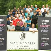 Bellway North East’s team at the Macdonald Linden Hall Golf and Country Club, fundraising for Cancer Research UK.