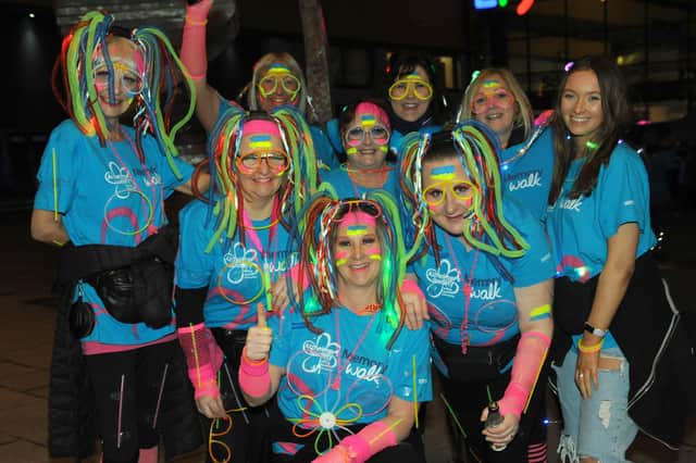 Morpeth resident Kerry Cafferty took part in Saturday’s Glow walk in Newcastle with family and friends. Picture by Tim Richardson.