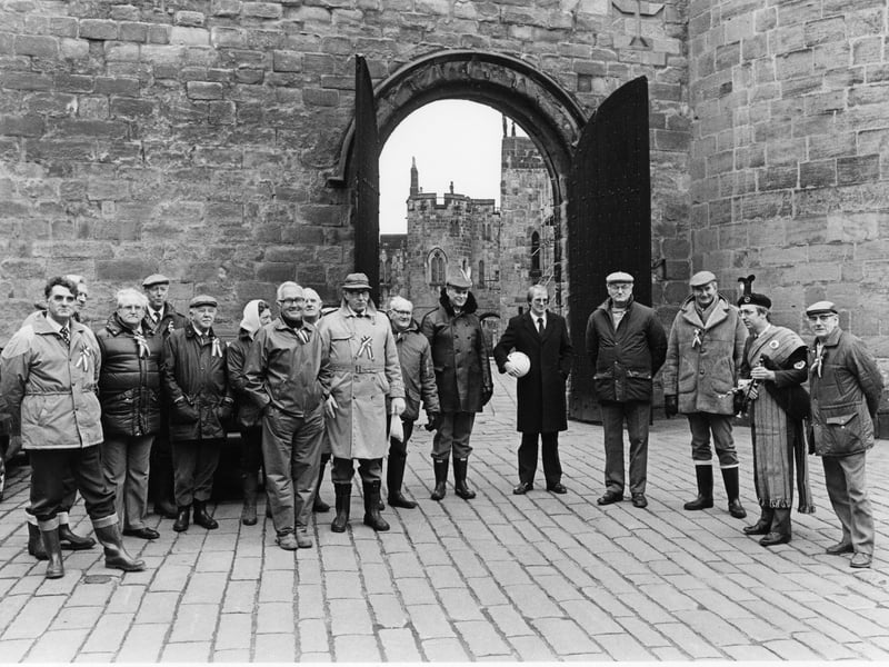 Gathering below the Barbican at Alnwick Castle.