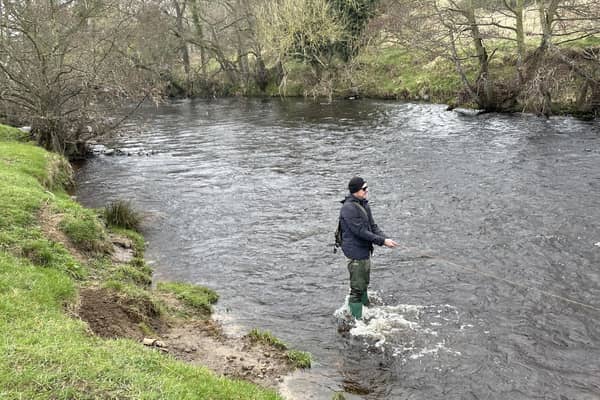 Emil fishing the River Coquet. Picture: Bob Smith
