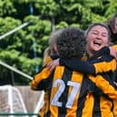 Morpeth Town Ladies had five goals to celebrate in the win against Cramlington. Picture: George Davidson.