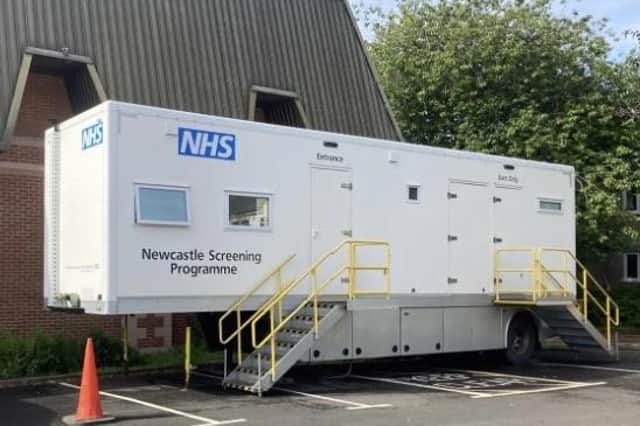 A Newcastle Breast Screening Service mobile screening unit is currently located in the Newmarket West car park.