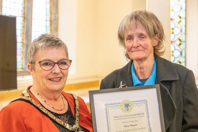 Alice Mason won an award for being an inspiring figure within the Barresdale Community and the whole of Alnwick for many years.
