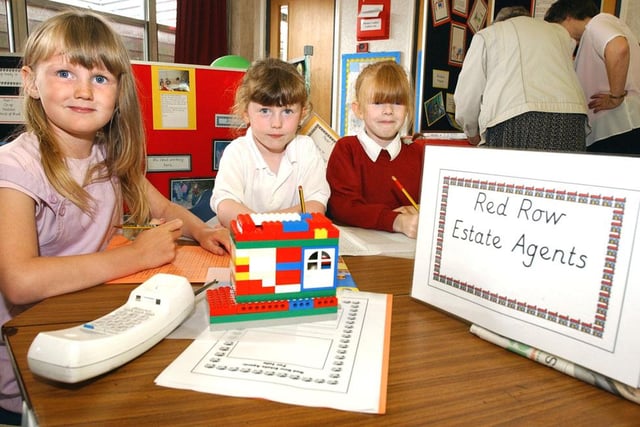 Youngsters at Red Row First School learning about the world of work in June 2003.