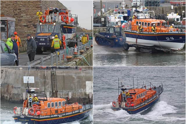 Seahouses all-weather lifeboat, Grace Darling, leaves port for the last time. Picture: Ian Clayton/Seahouses RNLI