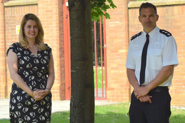 Northumbria Police and Crime Commissioner Kim McGuinness and Chief Inspector Rob Bosson.