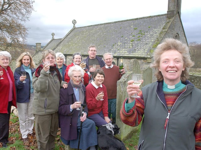 REV JUDY GLOVER AND PARISHONERS AT ST MARY THE VIRGIN, HOLYSTONE