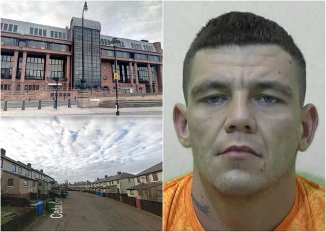 Bradley Fenwick, who has been sentenced at Newcastle Crown Court to 10-and-a-half years behind bars after a vicious attack on a Northumberland County Council worker in Cedar Grove, Alnwick.