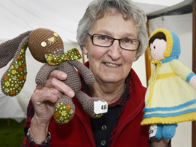 Ingram Show 2015 Mary Nelson with her winning handicrafts.