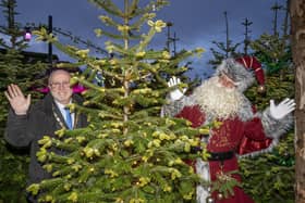 Alnwick Mayor Geoff Watson with Father Christmas at Lilidorei. Picture: Jane Coltman