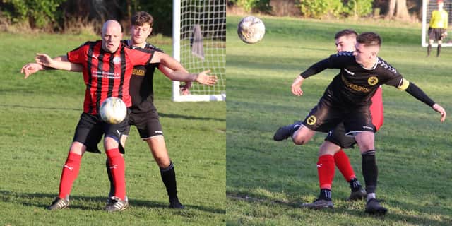Action from the game between Tweedmouth Amateurs and Biggar in the Border Amateur League on Saturday, which the Berwick side won 2-1.