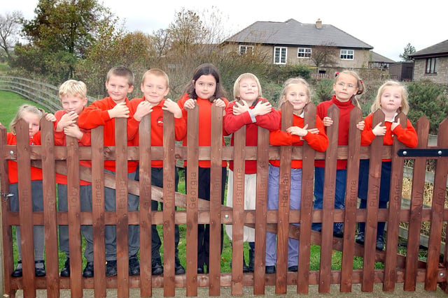 A new gate at Netherton First School in November 2004.