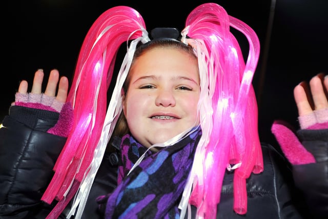 Emily Lester with her 'pink hair' at the 2011 display.