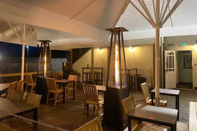 New outdoor heaters at The Red Lion, Milfield.