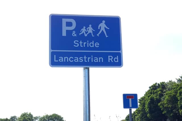 One of the new signs in place near Hareside Primary School, in Cramlington.