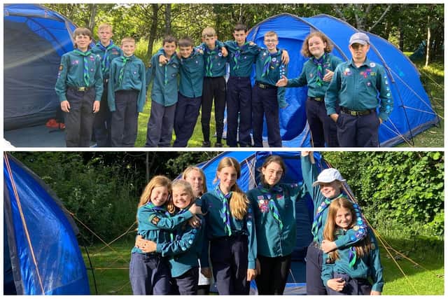 2nd Cramlington Scout Group camping with their tents last year.