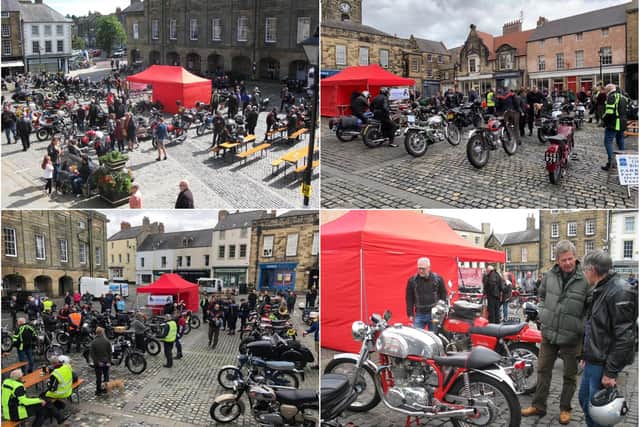 Vintage motorbikes on show in Alnwick.