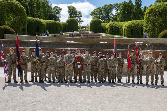 Cadets line up at Alnwick Garden, where the parade ended.