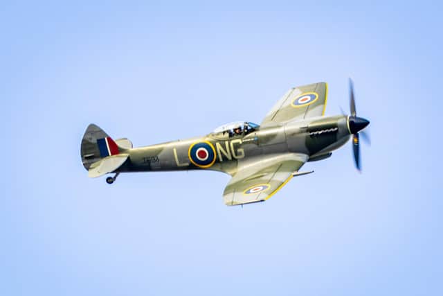 A Spitfire over Eshott Airfield. Picture: Andy Cowan