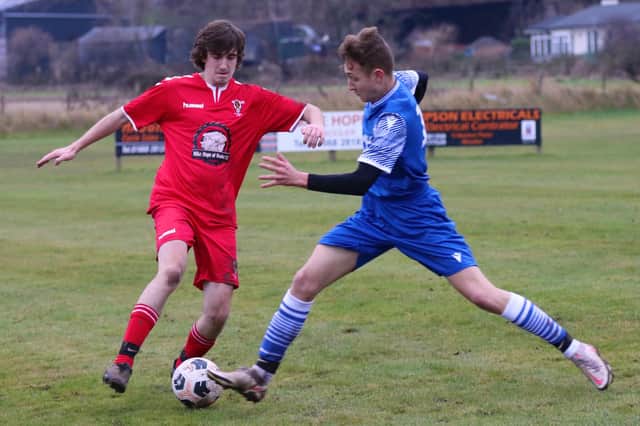 Action from the Wooler v Alnmouth game in the North Northumberland League, which Alnmouth won 6-1.