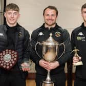 Trophy winners at the Berwick Rangers’ Player of the Year awards which were presented on Saturday. Picture by Ian Runciman.