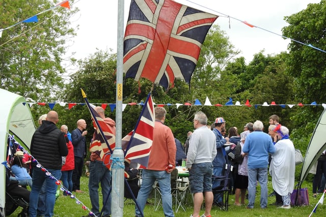 There were plenty of union flags and colourful decorations at Low Stobhill's street gathering.