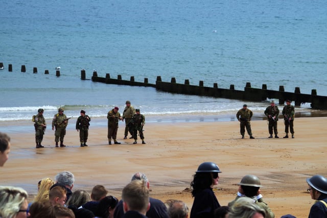 Getting ready for the battle re-enactment on Blyth beach.
