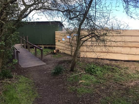 New bird viewing screen and ramp at Holywell Pond. Picture by Chloe Cook.