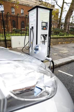 A electric car charging point.