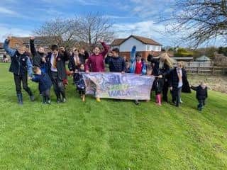 St Bede's in Bedlington organised a walk around neighbouring school St Benet Biscop Academy’s field as part of the challenge.