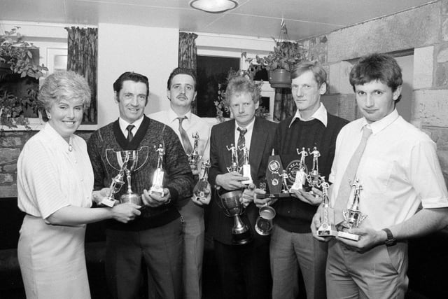 Aln and Breamish Darts League presentation in 1989.
