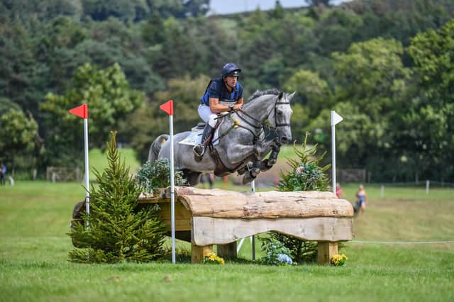 Mark Davidson riding Fonbherna Lancer during the cross country phase at Burgham International Horse Trials. Picture: Peter Nixon